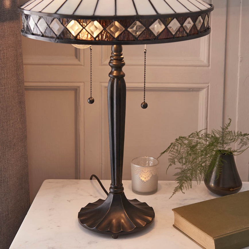 Endon 70935 - Candeeiro de mesa FARGO 2xE27/60W/230V diâmetro 41,5 cm
