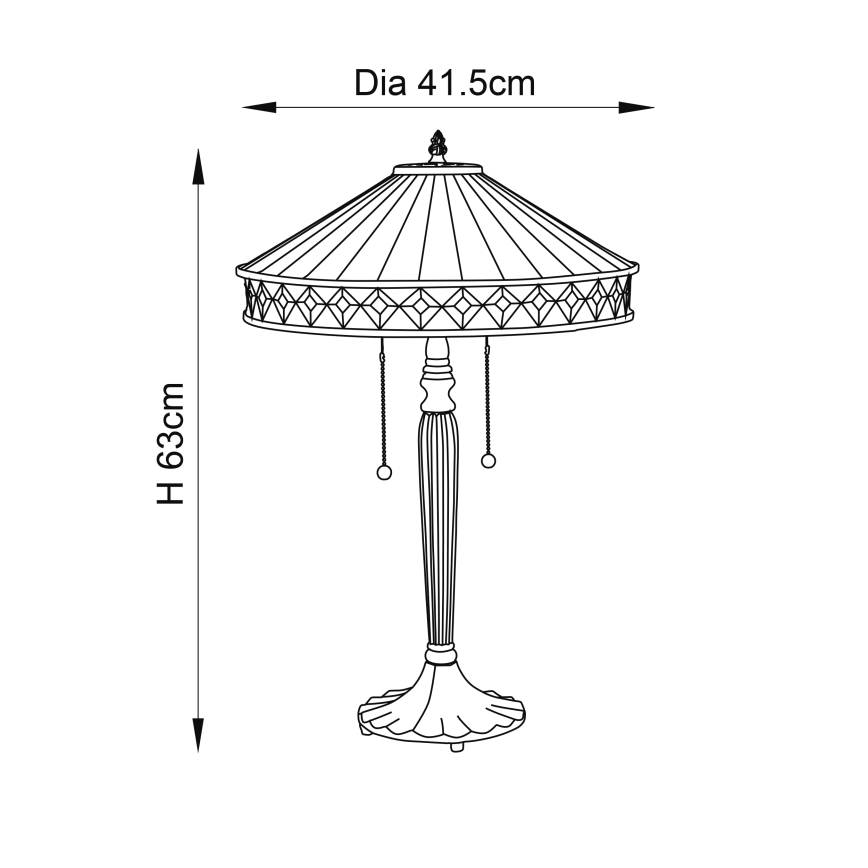 Endon 70935 - Candeeiro de mesa FARGO 2xE27/60W/230V diâmetro 41,5 cm