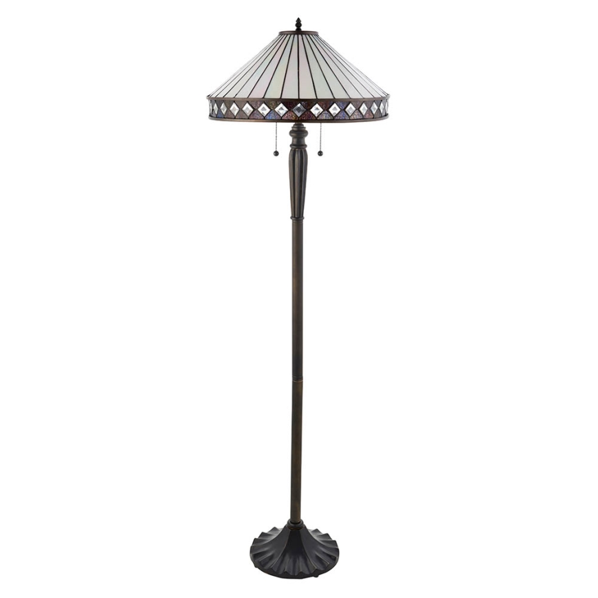Endon 70936 - Candeeiro de pé FARGO 2xE27/60W/230V Ø 50 cm