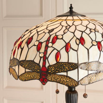 Endon 70940 - Candeeiro de pé DRAGONFLY 2xE27/60W/230V, diâmetro 50 cm