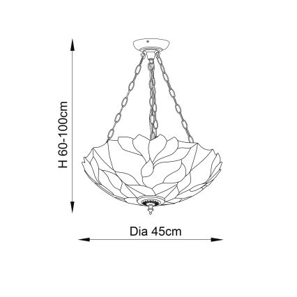 Endon 70946 - Candeeiro suspenso BOTANICA 3xE27/60W/230V diâmetro 45 cm