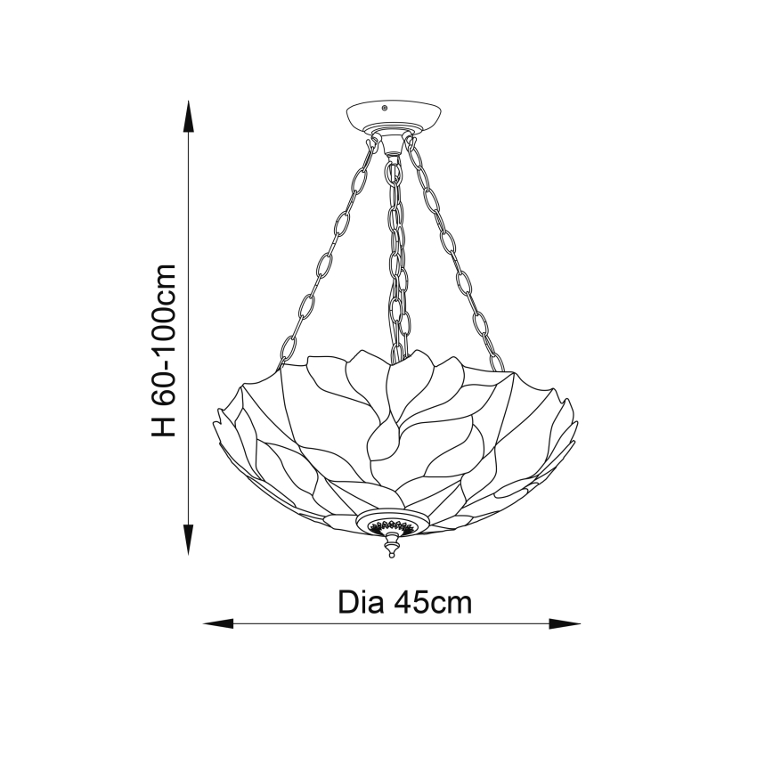 Endon 70946 - Candeeiro suspenso BOTANICA 3xE27/60W/230V diâmetro 45 cm
