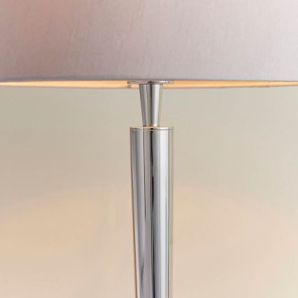 Endon 72175 - Lâmpada de mesa com porta USB SYON 1xE14/40W/230V cromo brilhante/bege