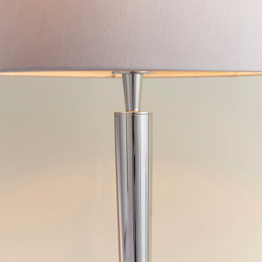 Endon 72175 - Lâmpada de mesa com porta USB SYON 1xE14/40W/230V cromo brilhante/bege