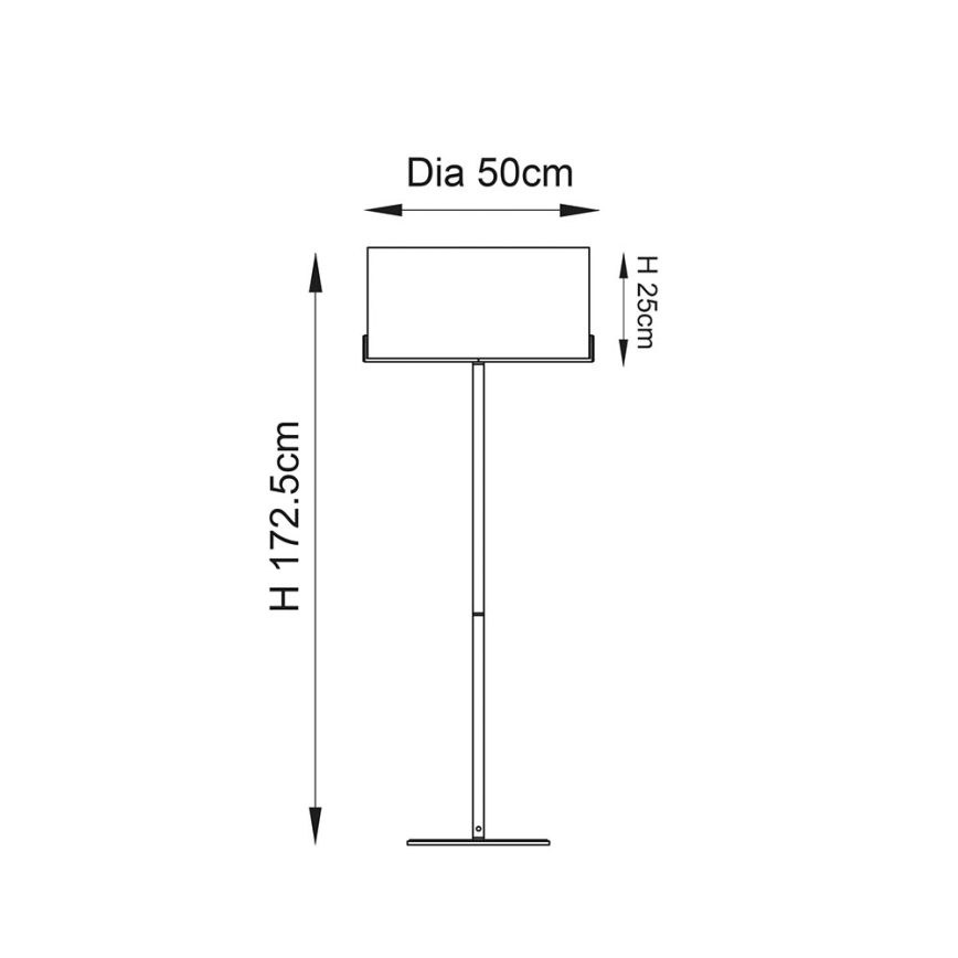 Endon 72634 - Candeeiro de chão HAYFIELD 1xE27/40W/230V castanho/cinzento