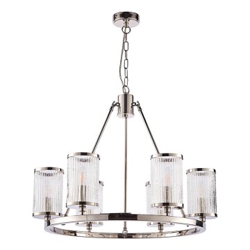 Endon 74128 - Candeeiro suspenso EASTON 6xE14/6W/230V cromado brilhante