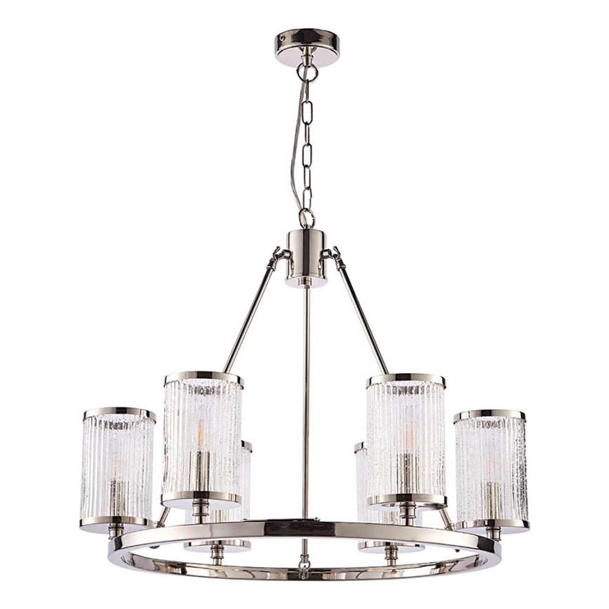 Endon 74128 - Candeeiro suspenso EASTON 6xE14/6W/230V cromado brilhante