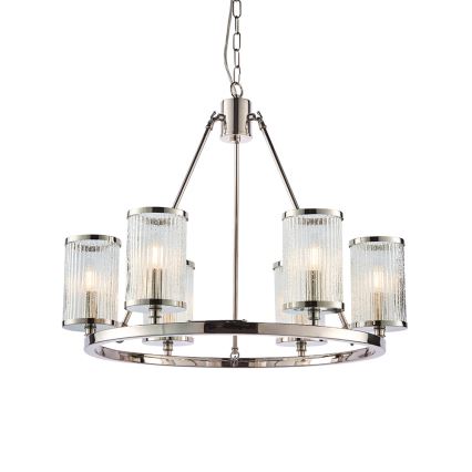 Endon 74128 - Candeeiro suspenso EASTON 6xE14/6W/230V cromado brilhante