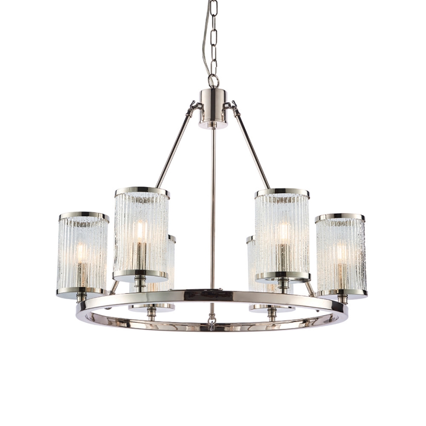Endon 74128 - Candeeiro suspenso EASTON 6xE14/6W/230V cromado brilhante