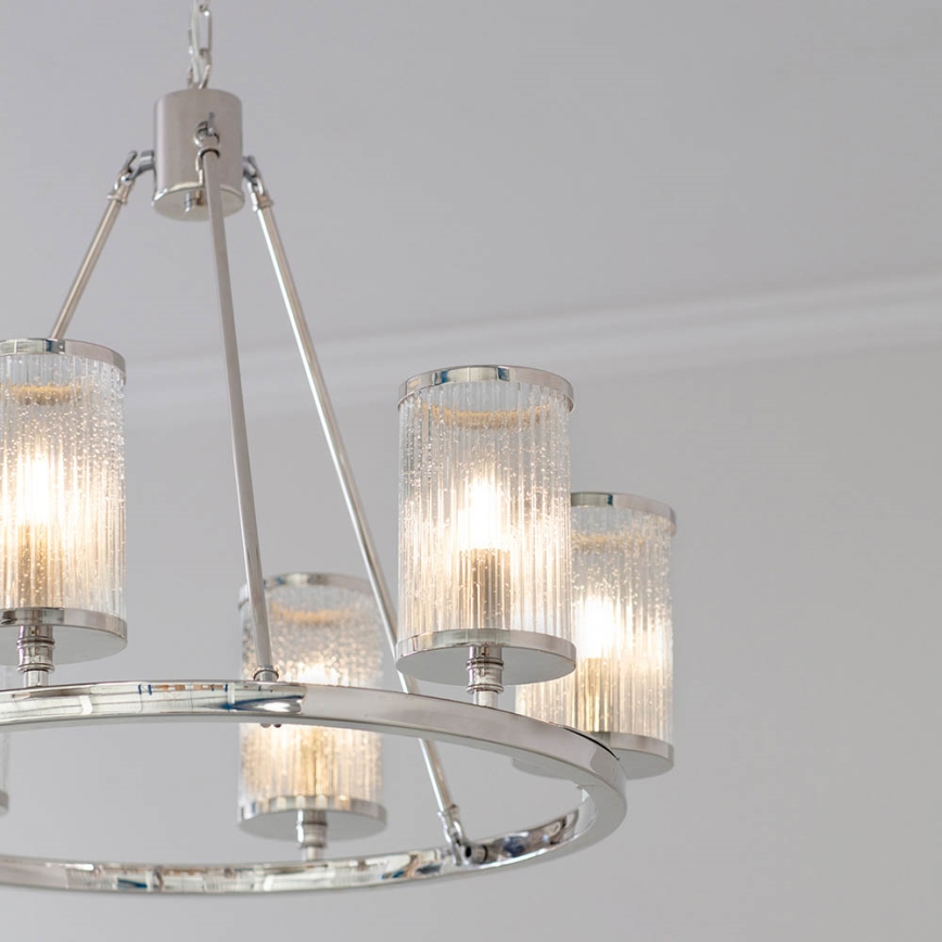 Endon 74128 - Candeeiro suspenso EASTON 6xE14/6W/230V cromado brilhante