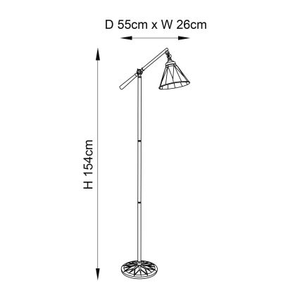Endon 74355 - Candeeiro de pé DARK STAR 1xE14/40W/230V