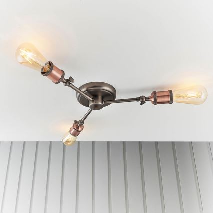 Endon 76124 - Spot halógeno 3xE27/10W/230V cromo fosco/cobre