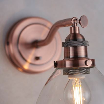 Endon 76334 - Aplique de parede direcional HANSEN 1xE14/40W/230V com acabamento em cobre