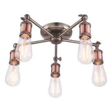 Endon 76336 - Candeeiro de focos HAL 5xE27/40W/230V cromado fosco/cobre
