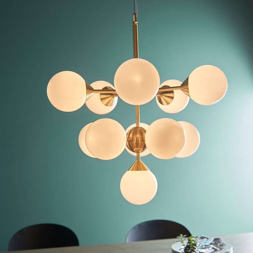 Endon 76500 - Candeeiro suspenso OSCAR 11xG9/18W/230V latão