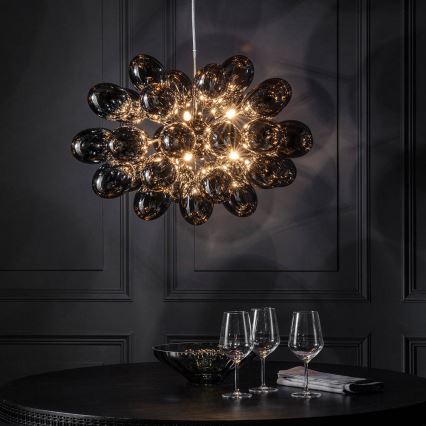 Endon 80124 - Candeeiro suspenso INFINITY 8xG9/28W/230V preto/fumado