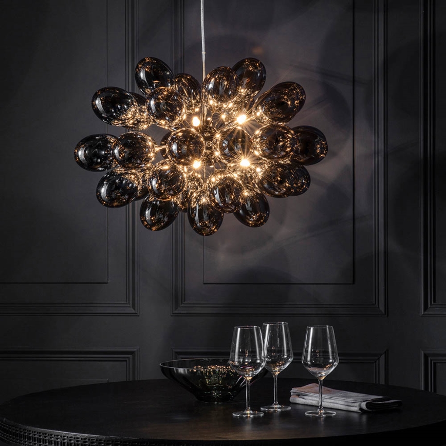 Endon 80124 - Candeeiro suspenso INFINITY 8xG9/28W/230V preto/fumado