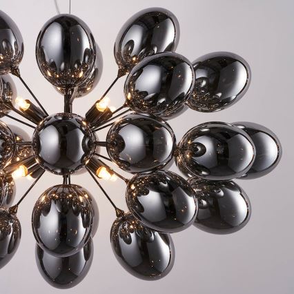 Endon 80124 - Candeeiro suspenso INFINITY 8xG9/28W/230V preto/fumado