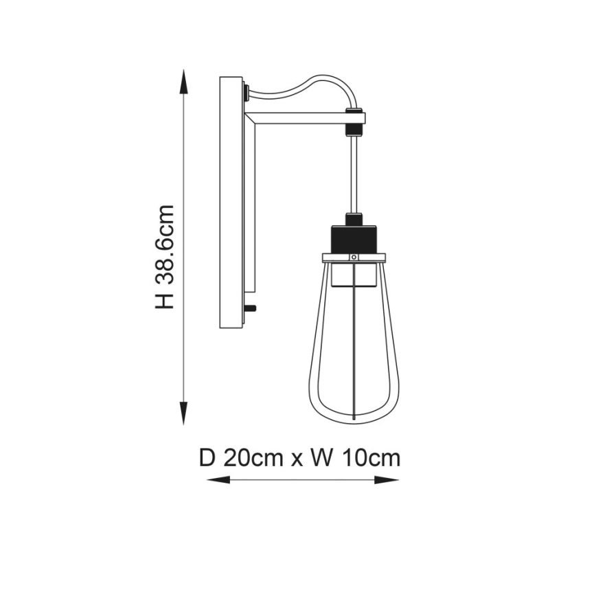 Endon 80950 - Iluminação de parede URBAN 1xE27/6W/230V preto