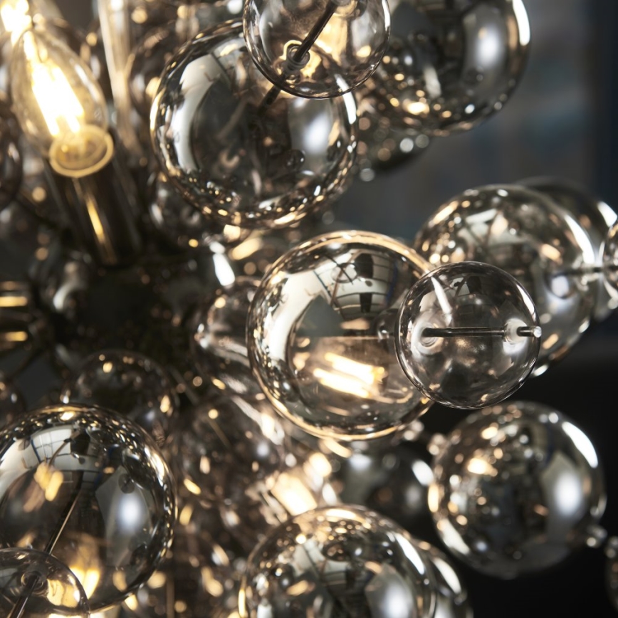 Endon 81583 - Lustre suspenso em cabo JOULES 9xE14/7W/230V cromado brilhante/fumê