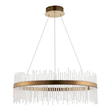 Endon 81908 - Candeeiro de teto LED regulável com cabo ADRIEL LED/58W/230V 3000K diâmetro 70 cm dourado/transparente