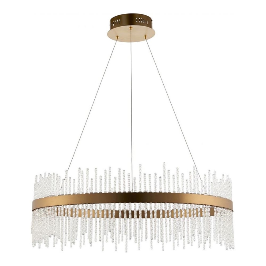 Endon 81908 - Candeeiro de teto LED regulável com cabo ADRIEL LED/58W/230V 3000K diâmetro 70 cm dourado/transparente