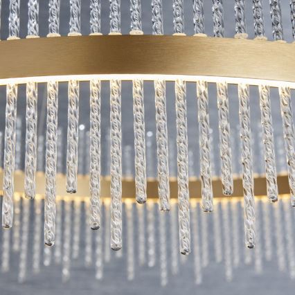 Endon 81908 - Candeeiro de teto LED regulável com cabo ADRIEL LED/58W/230V 3000K diâmetro 70 cm dourado/transparente