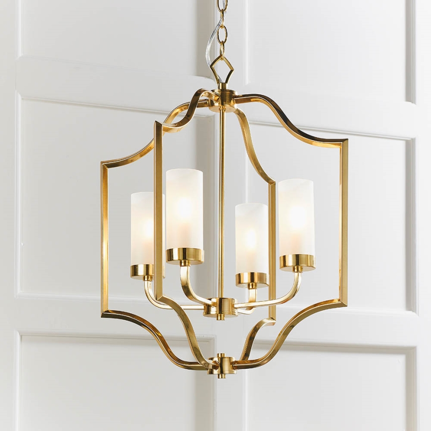 Endon 81914 - Lustre com corrente EDREA 4xE14/6W/230V latão