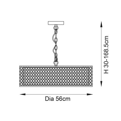 Endon 81969 - Candeeiro suspenso CORDERO 3xE27/10W/230V cromado mate