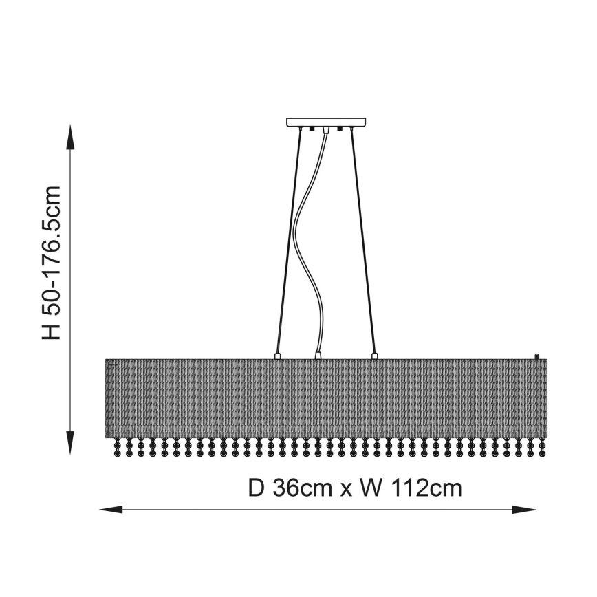 Endon 81979 - Lustre de cristal suspenso em cabo GALINA 8xG9/25W/230V, cromo brilhante