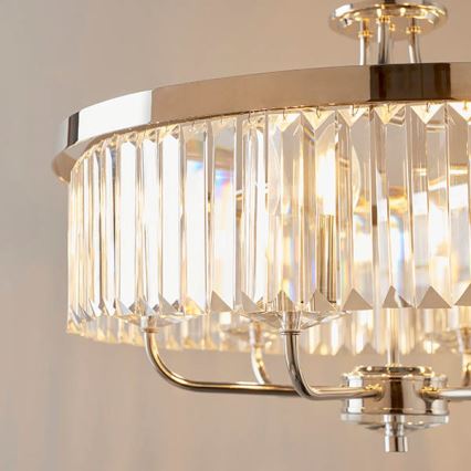 Endon 90263 - Lustre suspenso por corrente CHESTERFIELD 6xE14/6W/230V diâmetro 55 cm cromado brilhante