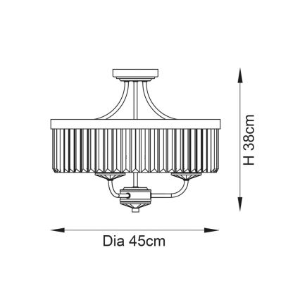 Endon 90264 - Lustre de montagem superficial CHESTERFIELD 3xE14/6W/230V Ø 45 cm cromo brilhante