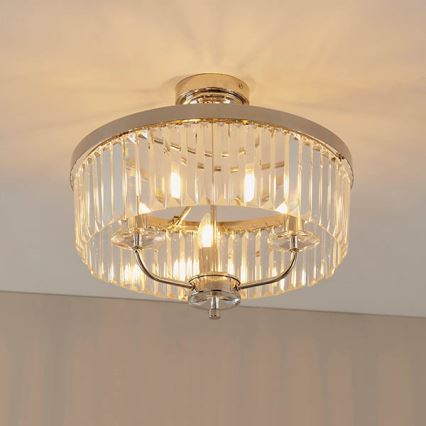 Endon 90264 - Lustre de teto sobreposto CHESTERFIELD 3xE14/6W/230V cromado brilhante