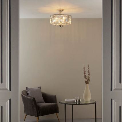 Endon 90264 - Lustre de teto sobreposto CHESTERFIELD 3xE14/6W/230V cromado brilhante