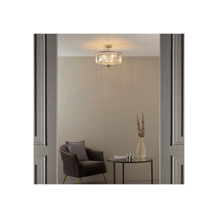Endon 90264 - Lustre de teto sobreposto CHESTERFIELD 3xE14/6W/230V cromado brilhante