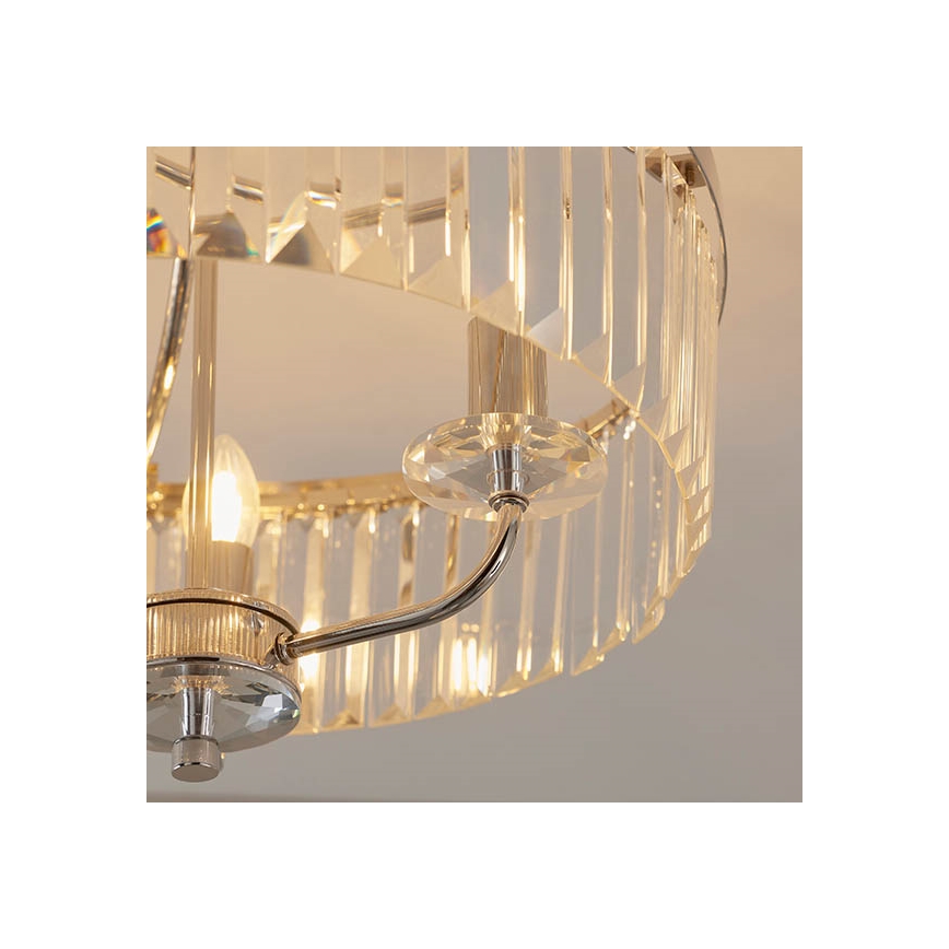 Endon 90264 - Lustre de teto sobreposto CHESTERFIELD 3xE14/6W/230V cromado brilhante