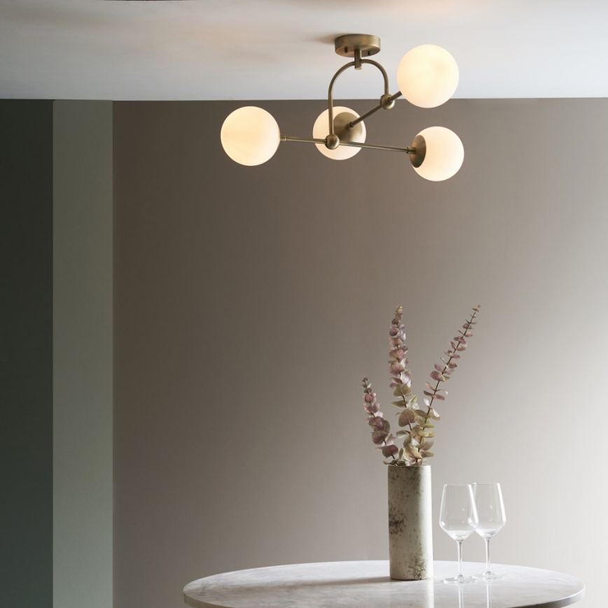 Endon 90843 - Lustre de tecto de montagem superficial ONTARIO 4xE14/7W/230V latão