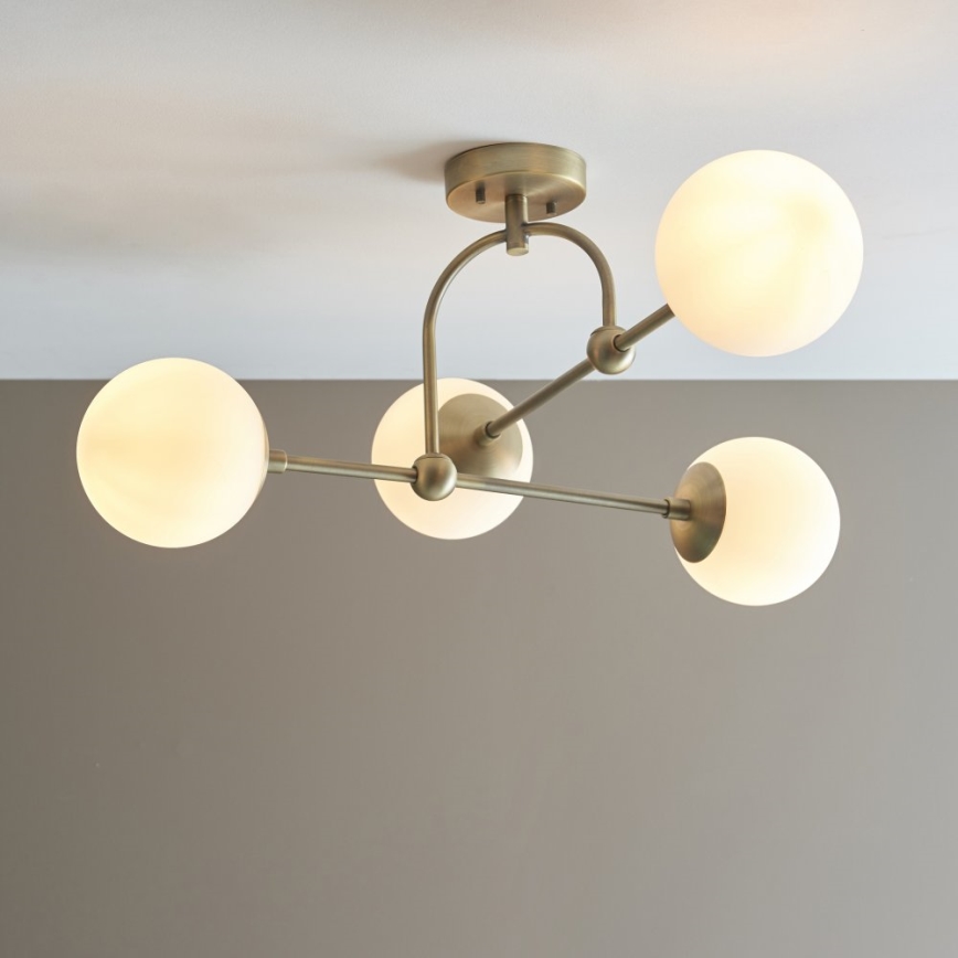 Endon 90843 - Lustre de tecto de montagem superficial ONTARIO 4xE14/7W/230V latão