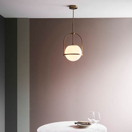 Endon 90844 - Lustre de haste ONTARIO 1xE27/10W/230V latão