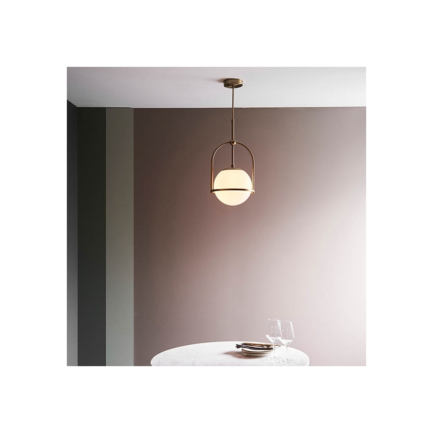 Endon 90844 - Lustre de haste ONTARIO 1xE27/10W/230V latão