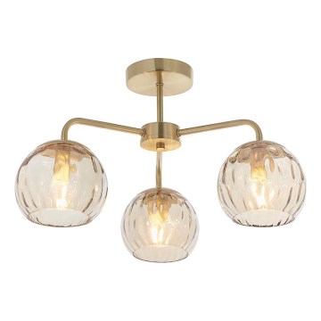 Endon 91968 - Plafon DIMPLE 3xE14/25W/230V dourado/bege fumê