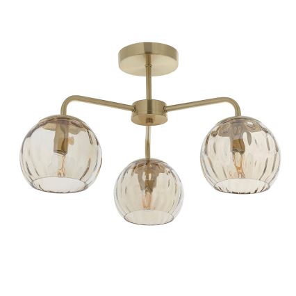 Endon 91968 - Plafon DIMPLE 3xE14/25W/230V dourado/bege fumê