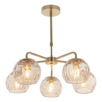 Endon 91969 - Lustre com haste DIMPLE 5xE14/7W/230V dourado