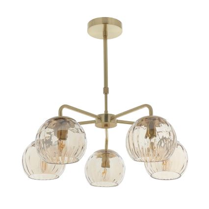 Endon 91969 - Lustre com haste DIMPLE 5xE14/7W/230V dourado