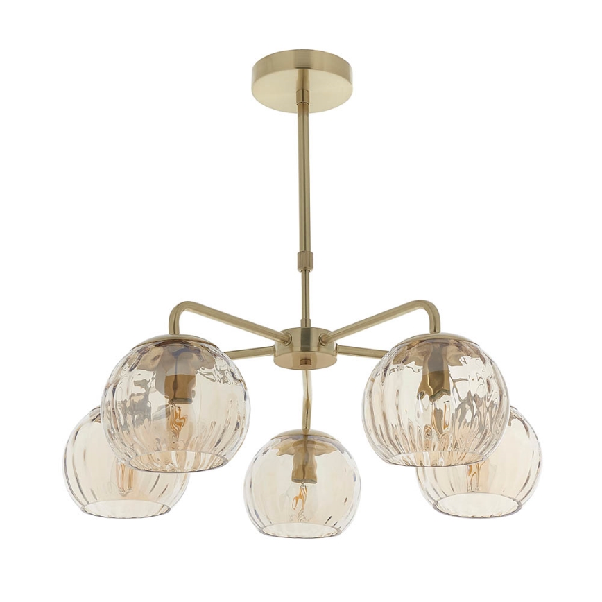 Endon 91969 - Lustre com haste DIMPLE 5xE14/7W/230V dourado