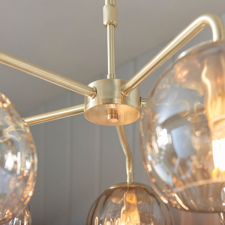 Endon 91969 - Lustre com haste DIMPLE 5xE14/7W/230V dourado