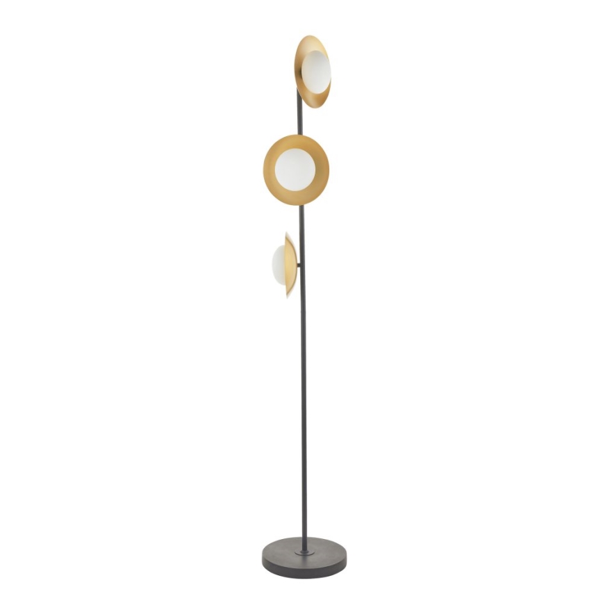 Endon 92039 - Candeeiro de chão RUFFLE 3xG9/3W/230V preto/dourado