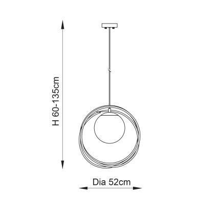 Endon 92488 - Pendente com cabo EMILIO 1xE27/10W/230V dourado