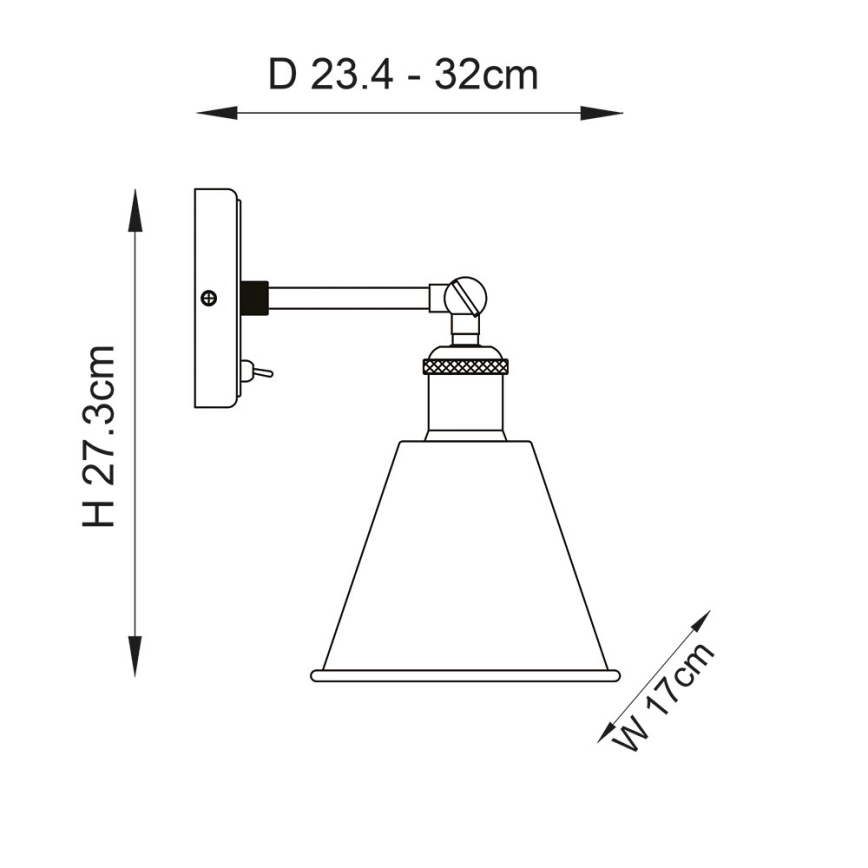 Endon 92866 - Aplique de parede halogéneo 1xE27/10W/230V cromo fosco/cobre