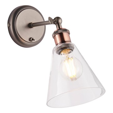 Endon 92874 - Foco de parede HAL 1xE27/10W/230V bronze/cobre/transparente